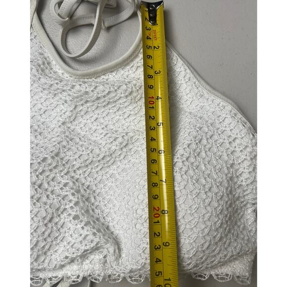 H&M Halterneck White Top Crochet Swim Size 12 - Picture 5 of 5
